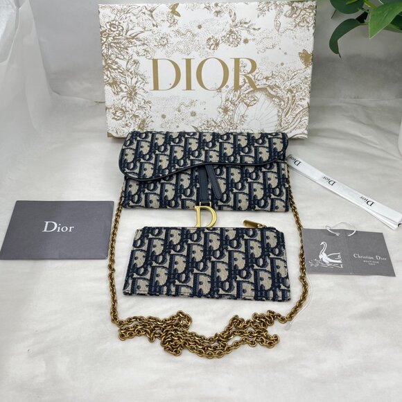 Dior Long Saddle Wallet with Chain - Picture 1 of 7